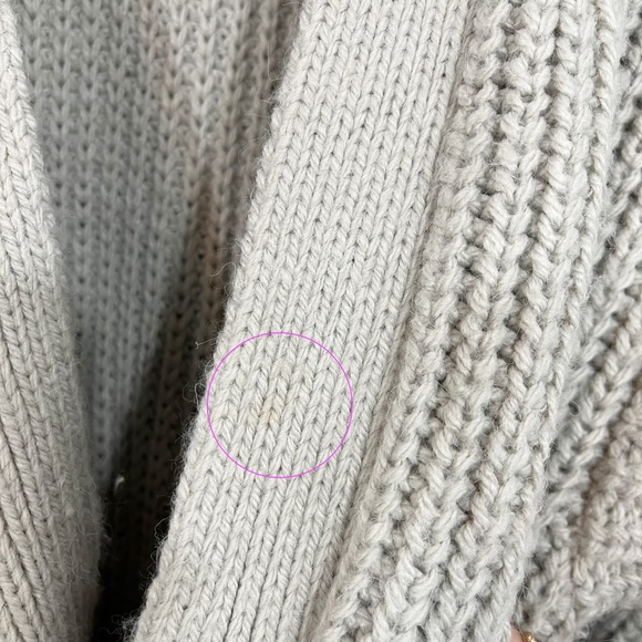 X Zara Gray Chunky Knit Tie Front Oversized Cardigan Sweater Blogger Favorite - Picture 7 of 7